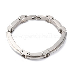 304ステンレススチールリンクチェーンブレスレット女性男性用  ステンレス鋼色  8-3/4インチ（22.1cm）&nbsp;BJEW-R018-05P