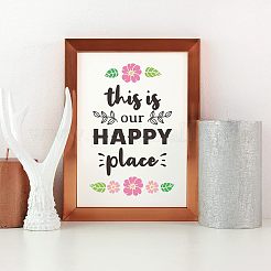 粘着性のシルクスクリーン印刷ステンシル  木に塗るため  DIYデコレーションTシャツ生地  ターコイズ  花柄  140x195mm&nbsp;DIY-WH0337-013