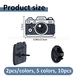 10Pcs 5 Colors Camera Enamel Pins&nbsp;JEWB-FH0003-16