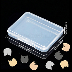 16個 4色 304ステンレススチール レーザーカットチャーム  空白タグのスタンプ  猫の頭  ミックスカラー  11.5x11.5x1.5mm  穴：1.6mm  4個/カラー&nbsp;STAS-SC0003-38