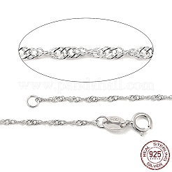 925 Sterling Silver Rope Chains Necklaces&nbsp;STER-E007-2B