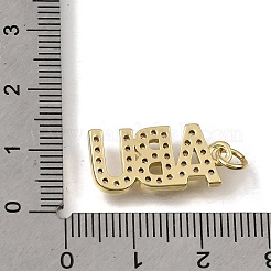 Brass Micro Pave Clear Cubic Zirconia Pendants&nbsp;KK-C262-48G