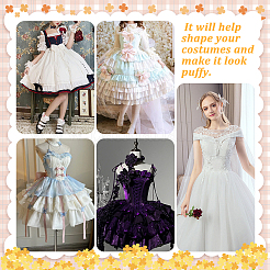 Polyester & Steel Wire Skirt 5 Hoop Petticoat for Wedding Dress Ball Gown&nbsp;DIY-WH0591-493A