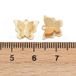 真鍮チャーム  蝶のチャーム  長持ちメッキ  ニッケルフリー  16KGP本金メッキ  9.5x11x3.5mm  穴：1mm&nbsp;KK-A274-23B-G