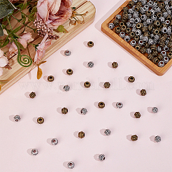 200Pcs 2 Colors Tibetan Style Alloy Beads&nbsp;TIBE-ME0001-15