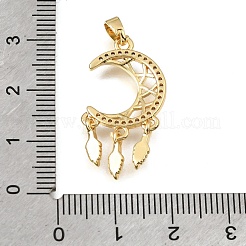 Brass Micro Pave Clear Cubic Zirconia Pendants&nbsp;KK-C263-26A-G
