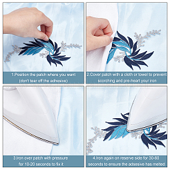 4Pcs 2 Style Leaf Computerized Embroidery Cloth Iron on/Sew on Patches&nbsp;DIY-GF0005-33C