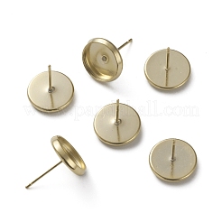Brass Stud Earring Settings&nbsp;KK-L205-13G-B