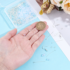 DIYイヤリングパーツ製作キット  プラスチック製のイヤーナットを含む  真鍮製のピアスフック、ピン、オープン丸カン  925銀メッキ  19mm  穴：1.5mm&nbsp;KK-BBC0022-97A