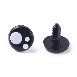 クラフト用品プラスチック人形の目パーツ  ぬいぐるみの目  半円  ブラック  15x14mm  ピン：5mm&nbsp;DIY-TAC0005-04-14mm