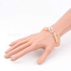 Chip Natural Gemstone Beaded Multi-Strand Bracelets&nbsp;BJEW-JB02321