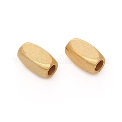 真鍮ビーズ  長持ちメッキ  マットなスタイル  チューブ  18KGP本金メッキ  6x3x3mm  穴：1.8mm&nbsp;KK-G390-24MG