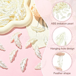 80Pcs ABS Plastic Imitation Pearl Pendants&nbsp;OACR-YW0003-40