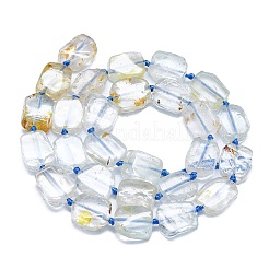 天然トパーズビーズ連売り  ナゲット  13~17x11~13x4~6mm  穴：0.8mm  約24~25個/連  16.54インチ（42cm）&nbsp;G-K245-L02-01