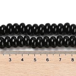 手作りランプワークビーズ  フラットラウンド  ブラック  10x5.5mm  穴：2mm&nbsp;LAMP-Q004-02E