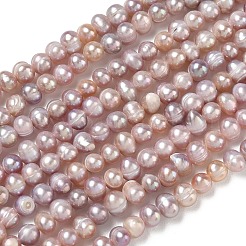 天然養殖淡水パールビーズ連売り  グレード2a++  ポテト  アザミ  5~6mm  穴：0.6mm  約67~68個/連  13.39~13.58''（34~34.5センチメートル）&nbsp;PA-CBAC463-10