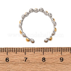 304ステンレススチール製ダブルカラーカフリング  イオンプレーティング（ip）  ゴールデン·ステンレス鋼色  5.1mm&nbsp;RJEW-S635-01GP-S