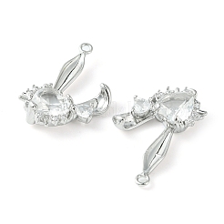 Brass Micro Pave Cubic Zirconia Pendants&nbsp;KK-L208-05P-01