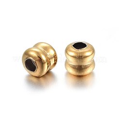 304ステンレススチールビーズ  コラム  ゴールドカラー  5x5mm  穴：2mm&nbsp;STAS-F174-33G