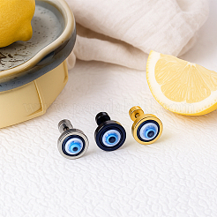 6Pcs 3 Colors Stainless Steel Evil Eye Stud Earrings for Men&nbsp;EJEW-GO0002-16