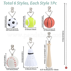 6Pcs 6 Styles PU Leather Charms Ceiling Fan Pull Chain Extenders&nbsp;HJEW-SP0001-76