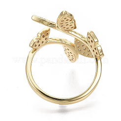Brass Micro Pave Cubic Zirconia Cuff Rings&nbsp;RJEW-S044-074-NF