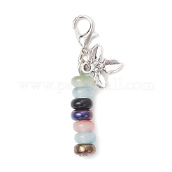 Imitation Jade Glass Rondelle Pendant Decorations&nbsp;HJEW-JM04354