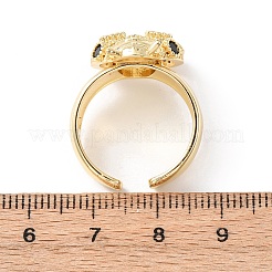 Adjustable Brass Micro Pave Cubic Zirconia Cuff Open Rings&nbsp;RJEW-H263-263B-G