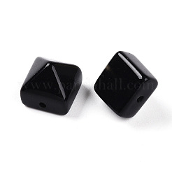 天然なオブシディアンのビーズ  ピラミッド  9~10.5x10~10.5x10~10.5mm  穴：1.2~1.4mm&nbsp;G-N345-02A-01