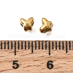 304ステンレススチールビーズ  イオンプレーティング（ip）  蝶  18KGP本金メッキ  4x4.5x4mm  穴：1.6mm&nbsp;STAS-L315-047G