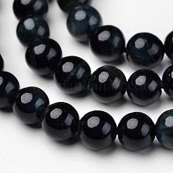 天然ブルータイガービーズ連売り  グレードA  染め  ラウンド  10mm  穴：1mm  約39個/連  15.3インチ&nbsp;G-D809-08-10mm