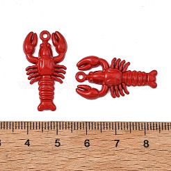 合金ペンダント  ロブスターチャーム  スプレー塗装  レッド  28x15.5x4mm  穴：1.4mm&nbsp;AL-E003-02