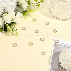 真鍮スプリングゲートリング10個  オーバル  ゴールドカラー  14x11mm&nbsp;KK-ME0004-13G