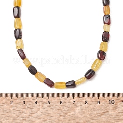 Natural Amber Cuboid Beaded Necklaces for Women&nbsp;NJEW-JN06016
