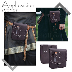 Rectangle PU Leather Medieval Waist Belt Bag with 2Pcs Glass Potion Bottles&nbsp;AJEW-WH0696-575A
