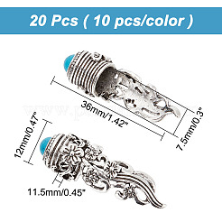 20Pcs 2 Colors Zinc Alloy Bangle End Caps&nbsp;FIND-AR0002-38