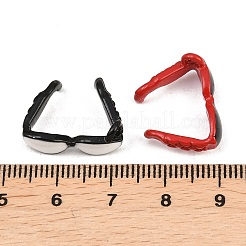 合金エナメルチャーム  メガネチャーム  ミックスカラー  19x8x15.5mm  穴：2mm&nbsp;FIND-Z116-02B