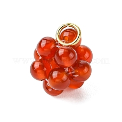 4Pcs 4 Colors Handmade Natural Dyed Quartz Crystal & Carnelian & Green Aventurine & Amethyst Cluster Pendants&nbsp;PALLOY-TA00195