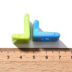 UVメッキ不透明アクリルヨーロピアンビーズ  大きな穴の開いた虹色のビーズ  虹色の  文字L  文字l  18.5~22.5x12~20x13~14mm  穴：6mm&nbsp;SACR-Z007-01L