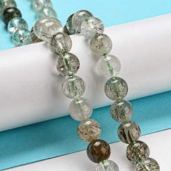 Natural Green Rutilated Quartz Beads Strands&nbsp;G-A219-A03-03