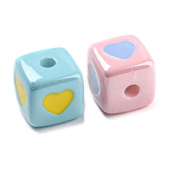 Opaque Colourful Acrylic Enamel Beads&nbsp;X-OACR-L001-03