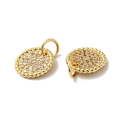 Rack Plating Brass Micro Pave Clear Cubic Zirconia Pendants&nbsp;KK-H431-11G