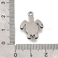 304ステンレスペンダント  海をテーマにしたチャーム  変色防止  カメ  20.5x15.5x3.5mm  穴：1.5mm&nbsp;STAS-C119-24G-P