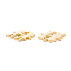 ステンレスペンダント201個  手動研磨  男の子と女の子のPVD真空メッキ  18KGP本金メッキ  16x16x1.5mm  穴：1.2mm&nbsp;STAS-F231-046G