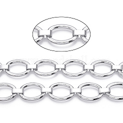 アルミニウムオーバルリンクチェーン  溶接されていない  プラチナ  27.5x19x4mm  12x5x1.5mm&nbsp;CHA-N003-42P
