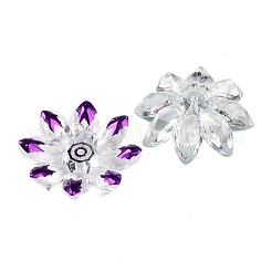 メッキアクリルビーズキャップ  多面カット  花  ミックスカラー  31x33.5x8.5mm  穴：1.8mm&nbsp;OACR-H118-05