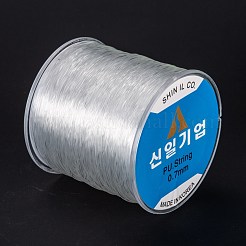韓国のラウンドクリスタル弾性ストレッチスレッド  ブレスレット用ジェムストーンジュエリービーズクラフト作り  透明  0.7mm  約196.85ヤード（180m）/ロール&nbsp;EW-I003-B04-01