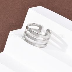 304ステンレススチールカフオープンリング  ステンレス鋼色  10.5mm  内径：17.6mm&nbsp;RJEW-P176-01P
