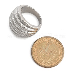 304ステンレススチール製ワイド指輪 男女兼用  ステンレス鋼色  21.5mm  内径：17mm&nbsp;RJEW-Z076-02P-02