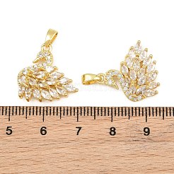 Brass Micro Pave Clear Cubic Zirconia Pendants&nbsp;CU-CBABDE1-13G-01